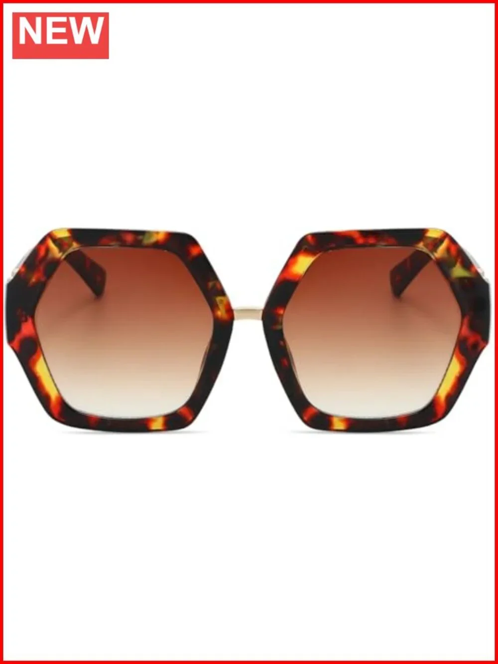 Oversized Hexagonal Retro Sunglasses Women Vintage Square UV400